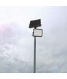 120W Solcelle LED projektør med panel - 1200lm, IP65, inkl. fjernbetjening, sort, udendørs