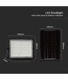 VT LED Solar Projektør 120W - 6400K, 12000 mAh Batteri, 3m Kabel, Smart IR Fjernbetjening, Hurtig Opladning