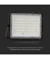 120W Solcelle LED projektør med panel - 1200lm, IP65, inkl. fjernbetjening, sort, udendørs