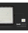 20W solcelle projektør med sensor og fjernbetjening - 1800lm, IP65, 4000K, sort kabinet