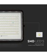 VT LED Solar Projektør 180W - 6400K, 16000 mAh Batteri, 3m Kabel, Smart IR Fjernbetjening, Hurtig Opladning