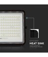 VT LED Solar Projektør 180W - 6400K, 16000 mAh Batteri, 3m Kabel, Smart IR Fjernbetjening, Hurtig Opladning