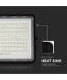 20W LED solcelle projektør - IP65, 4000K, sort, inkl. solpanel og fjernbetjening