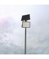 30W LED solcelle projektør, 6400K - 2600lm, IP65, inkl. solcellepanel og fjernbetjening, aluminium