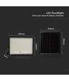 VT LED Solar Projektør 240W - 6400K, 20000 mAh batteri, 3m kabel, smart IR fjernbetjening, hurtig opladning.