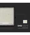 VT LED Solar Projektør 240W - 6400K, 20000 mAh batteri, 3m kabel, smart IR fjernbetjening, hurtig opladning.