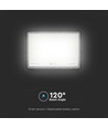30W LED solcelle projektør, 6400K - 2600lm, IP65, inkl. solcellepanel og fjernbetjening, aluminium