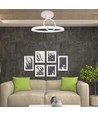 38W LED loftslampe i metal - Ø50cm, hvid, dobbelt rund design, 4000lm, 3000K, IP20