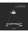 48W LED designer pendel, hvid - Triac dæmpbar, 800x1200mm, 4000K, IP20