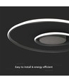 48W LED designer loftslampe - 5150lm, Triac dæmpbar, Ø60cm, sort, 3000K