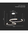 48W hængelampe - LED, metal, L1100xW800xH1200mm, CCT 4000K, hvid, TRIAC dæmpning