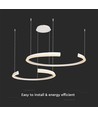 48W LED designer pendel - Hvid, 4000K, Triac dæmpbar, to halvmåner
