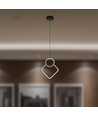 12W LED pendel, hvidt rombe-design - 105lm/W, 28x180cm, moderne lysekrone