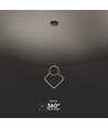 12W hvid pendel loftlampe - 28x180cm, 4000K, moderne rombe design, inkl. lyskilde