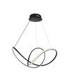 49W LED dekorativ pendel, dæmpbar - Ø70cm, 5220lm, 3000K, sort kabinet, IP20