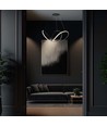 49W LED dekorativ pendel, dæmpbar - Ø70cm, 5220lm, 3000K, sort kabinet, IP20