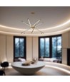 42W LED designer pendel, guld - Dæmpbar, 12 rør, 3000K, 85x31x120cm