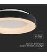 49W dekorativ loftslampe - Ø60xH9cm, 3000K, sort hus.