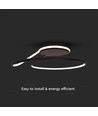 54W LED designer pendel, dæmpbar - Sort, 4000K, 5330lm, rund abstrakt form