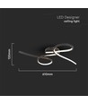 24W LED designer loftlampe - 2560lm, 3000K, sort, 360 grader lysspredning