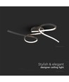 24W LED designer loftlampe - 2560lm, 3000K, sort, 360 grader lysspredning
