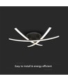 20W LED designer loftlampe - 3 krydsede rør, 105lm/W, sort finish, 3000K