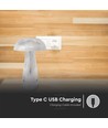 1W genopladelig LED bordlampe - Touch dæmpbar, 3-i-1 CCT, transparent, Ø16 x 25 cm