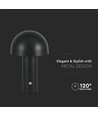 3W genopladelig LED bordlampe, sort - 3-i-1 CCT, dæmpbar, touch, 5V, 1800mAh batteri