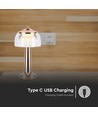 1W genopladelig LED bordlampe, French Gold - 3-i-1, 1800mAh batteri, IP20, 13,5x26,5cm