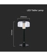 LED Bordlampe - 1800mAh Batteri, Ø150x300, 3000K, Sort Hus.