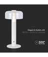 1W LED bordlampe med batteri, hvid - Genopladelig, 3000K, touch dæmpbar, DC 5V