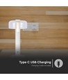 1W LED bordlampe med batteri, hvid - Genopladelig, 3000K, touch dæmpbar, DC 5V