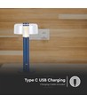 1W genopladelig LED bordlampe - Violet, dæmpbar, 3000K, USB opladning, 30cm høj