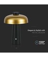 LED bordlampe - 1800mAh batteri Ø300x390 3i1 guld+sort hus