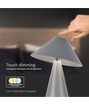 3W genopladelig LED bordlampe, CCT - Grå, touch dæmpbar, USB-C, metal, 200lm