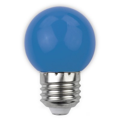 1W Farvet LED kronepære - Blå, matteret, E27 - Dæmpbar : Ikke dæmpbar, Kulør : Blå