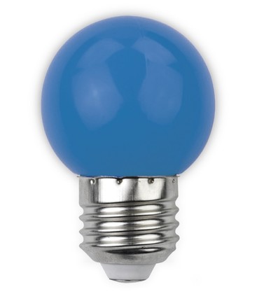 1W Farvet LED kronepære - Blå, matteret, E27