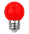 E27 1W LED kronepære - Rød, matteret
