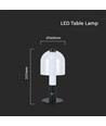 LED bordlampe - 1800mAh Batteri, Ø140x300, 3i1, Sort+Transparent Glas Hus