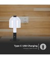 2W LED bordlampe, genopladelig - Touch dæmpbar, 3-i-1 CCT, sort, USB, inkl. batteri