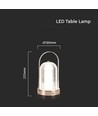 LED bordlampe - 1800mAh batteri, Ø120x190, 3-i-1, fransk guld hus