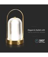 1W genopladelig LED bordlampe, touch dæmpbar - 3-i-1 CCT, French Gold, 1800mAh batteri, højde 19cm