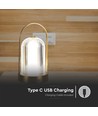1W genopladelig LED bordlampe, touch dæmpbar - 3-i-1 CCT, French Gold, 1800mAh batteri, højde 19cm