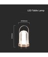 1W genopladelig LED bordlampe, antik bronze - 3-i-1 CCT, dæmpbar, 5V, 1800mAh batteri, højde 19cm