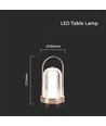 LED bordlampe - 1800mAh batteri Ø120x190 3i1 antik bronze, hus