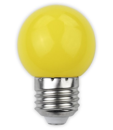 1W Farvet LED kronepære - Gul, matteret, E27