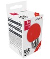 E27 1W LED kronepære - Rød, matteret
