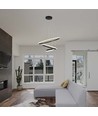 32W LED pendel med 3 ringe - Sort, 3000K, 600x400x200mm, dekorativ loftlampe