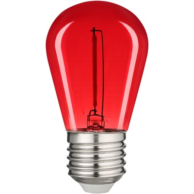 Billede af 0,6W Farvet LED kronepære - Rød, kultråd, E27 - Dæmpbar : Ikke dæmpbar, Kulør : Rød