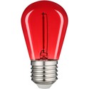 0,6W Farvet LED kronepære - Rød, kultråd, E27